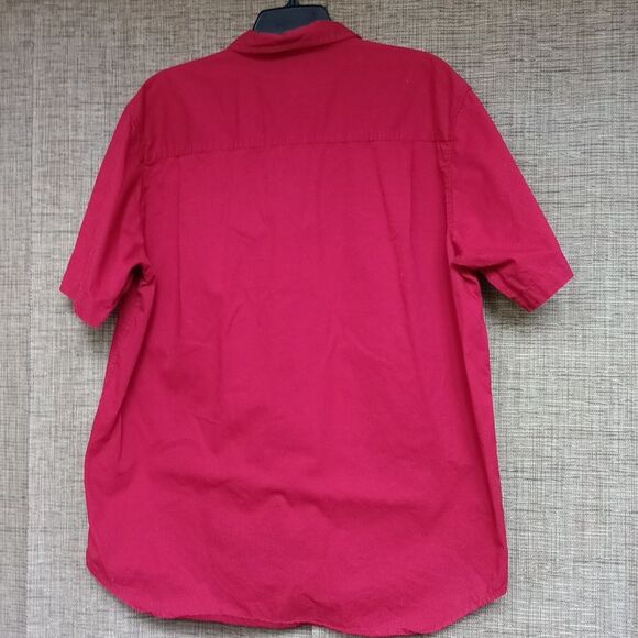 Faded Glory Men's Casual Garnet Red Button Down Twill Cotton Shirt - Picture 4 of 4